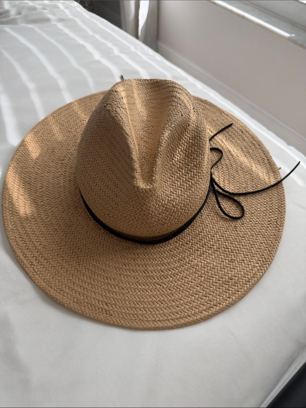 Aritzia Auxiliary Straw Sun Hat with Black Trim